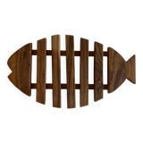 XL fish trivet in teak 1960