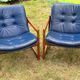 A pair of Bauchaus armchairs by Fredrik Kayser for Vatne Møbler, Norway, 1960s.