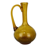 Vintage amber bubble glass vase