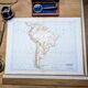 South America, vintage map, 1887, Authentic