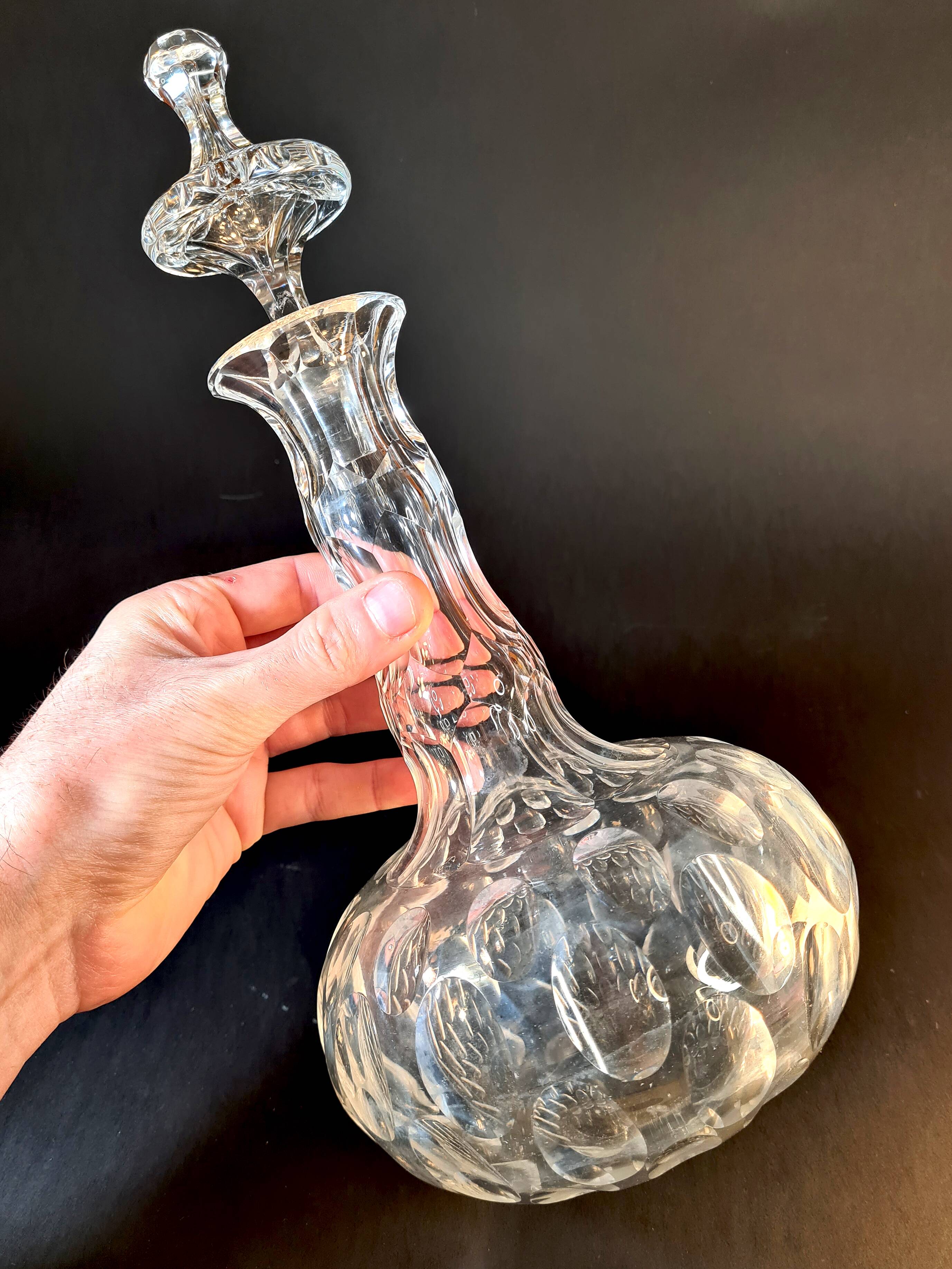 Cut crystal carafe – high-end piece, invoice from a prestigious brand.