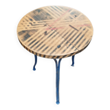 Industrial pedestal table