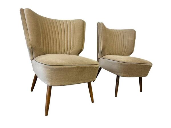 Ensemble de 2 fauteuils cocktail vintage / fauteuils / petits fauteuils