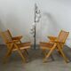 Lot 2 folding armchairs "Rex lounge" design Niko KRALJ bent beech 60s vintage