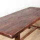 Large brutalist dining table in solid Elm, inspired by Olavi Hanninen, 1960.
