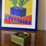Mid-century green ceramic ashtray, Sicart Italy 1969