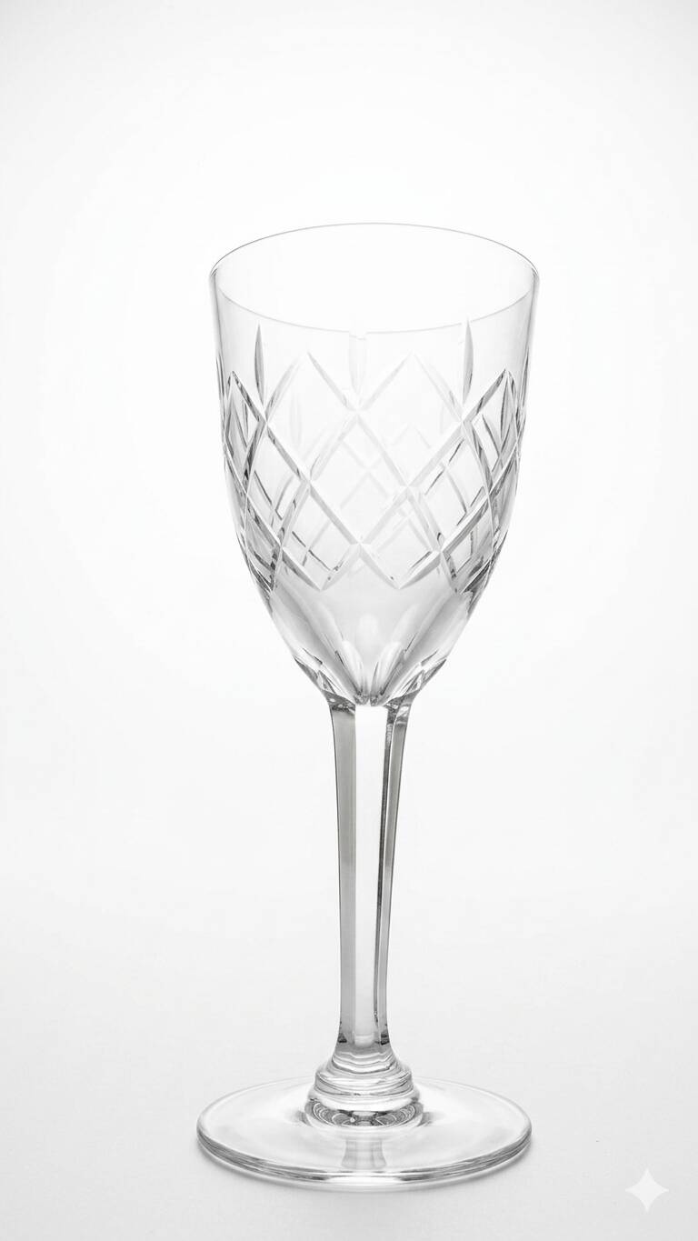 Crystal footed glasses from the 1950s.