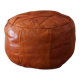 Vintage leather pouf