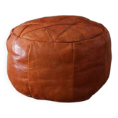 Vintage leather pouf