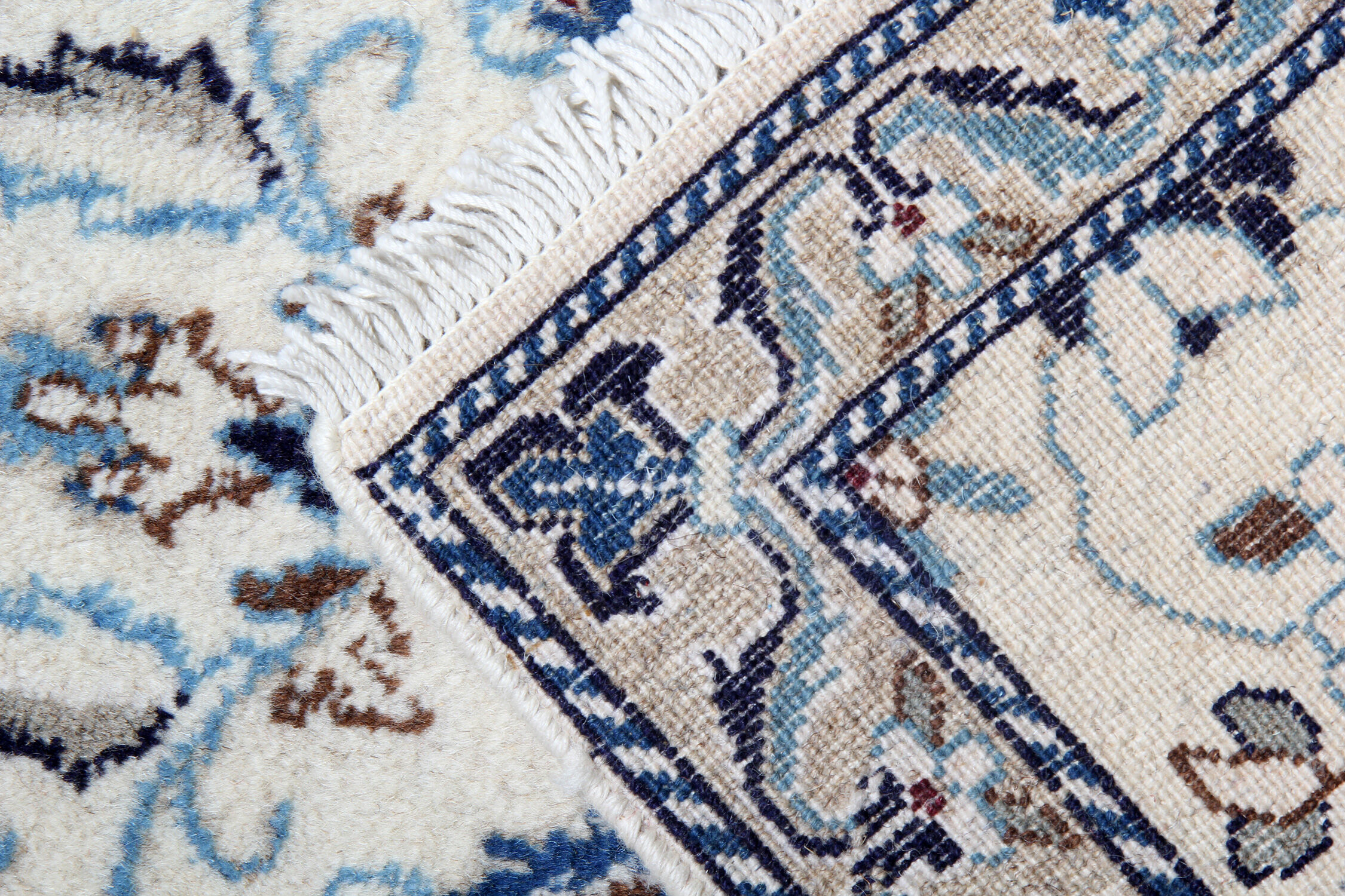 Vintage Nain Area carpet Handwoven Persian Rug- 57x94cm