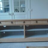 crafted dresser in raw solid wood.