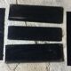 Set of black and gold metal string shelves with glass box - vintage 1960