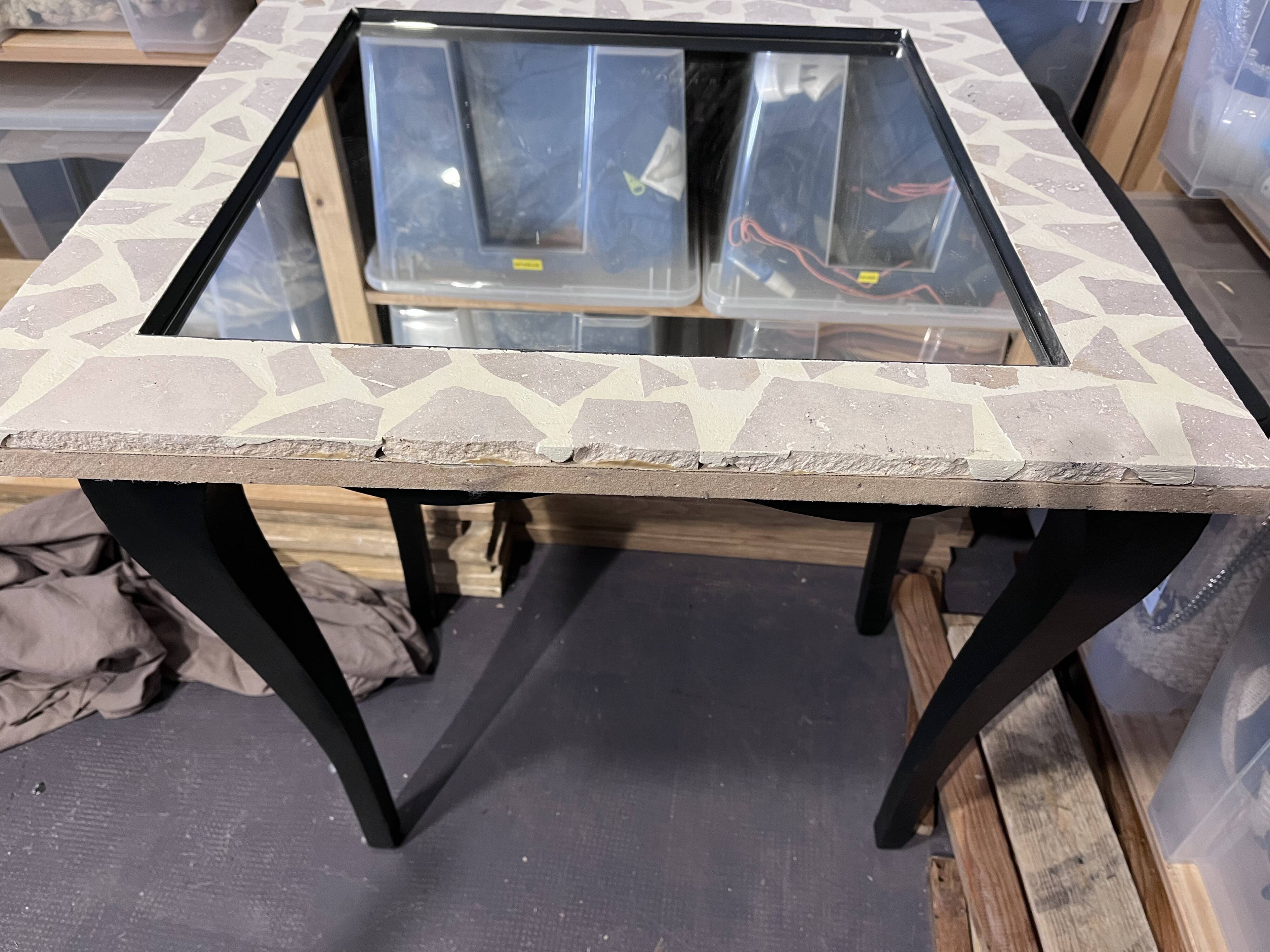 Miroir en travertin - fait main