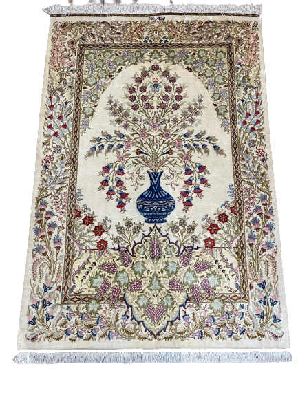 Persian carpet Ghoum silk 100% - 100x143cm