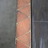 Coffee table, ceramic and steel plates, circa 1960.