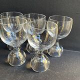5 Crystal wine glasses – Hollow ball base