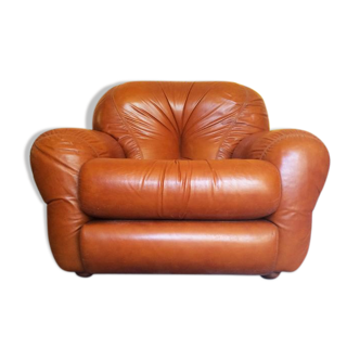 Fauteuil en cuir italien du milieu du siècle, 1970