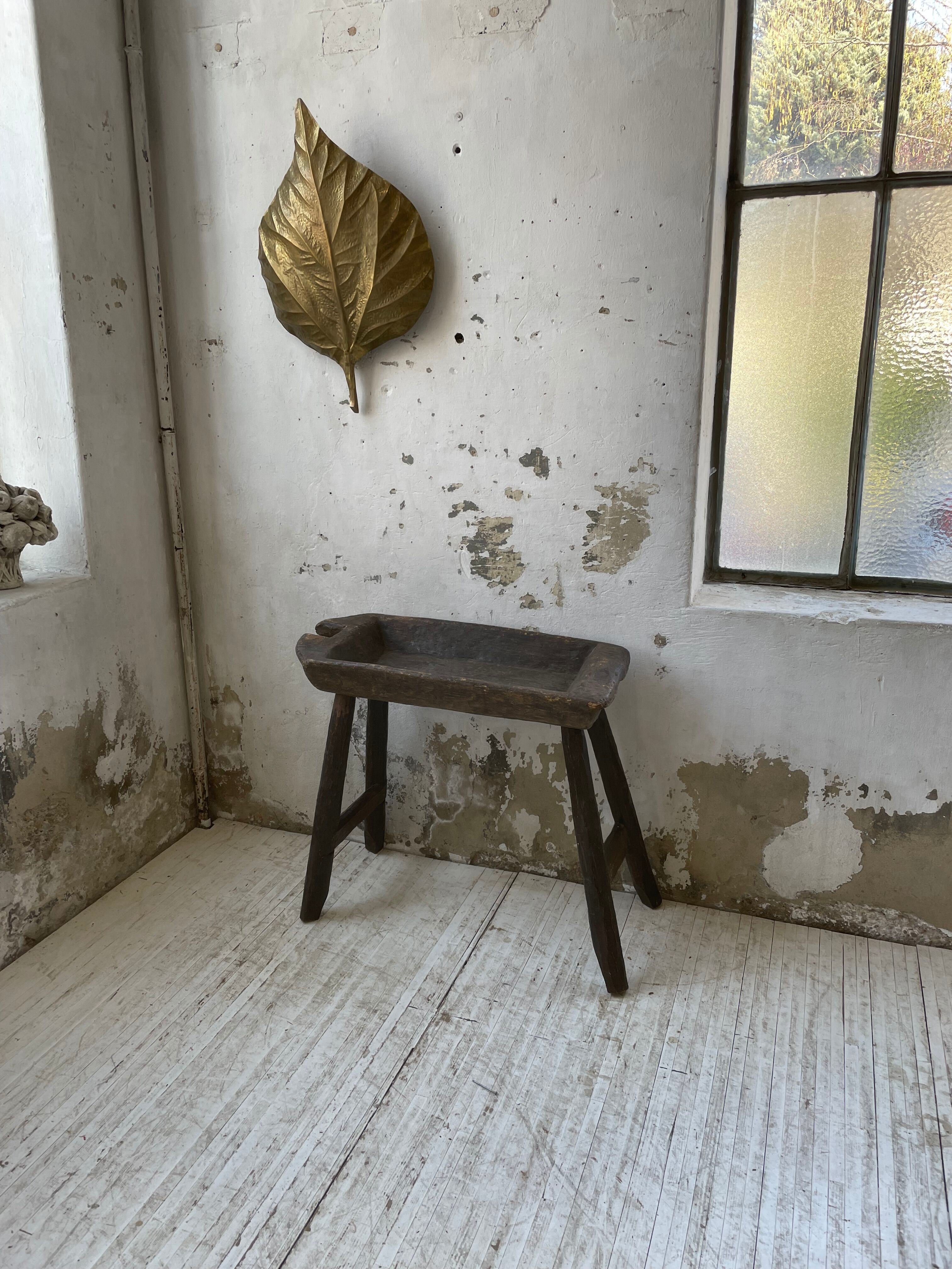 Brutalist solid wood console