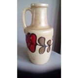 Vintage Germany ceramic vase with a floral pattern