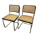 Pair of Marcel Breuer B32 Cesca chairs made in Italy.