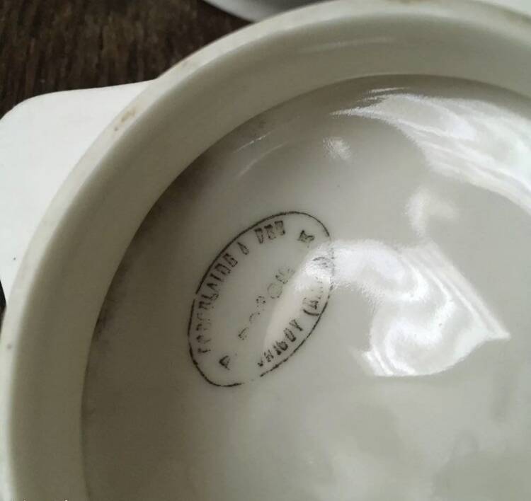 Antique Grigny porcelain pitcher