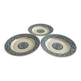 Set of 3 gien 1937 garland soup plates