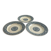 Lot de 3 assiettes creuses gien 1937 guirlandes