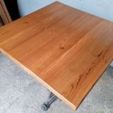 Bistro table 70/70cm solid wood top pedestal table