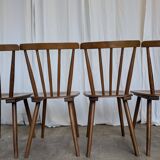 Ensemble de 4 chaises de salle à manger Windsor vintage : en bois des années 50 / STOL Kamnik
