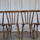 Ensemble de 4 chaises de salle à manger Windsor vintage : en bois des années 50 / STOL Kamnik