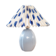 Blue lamp and pleated lampshade