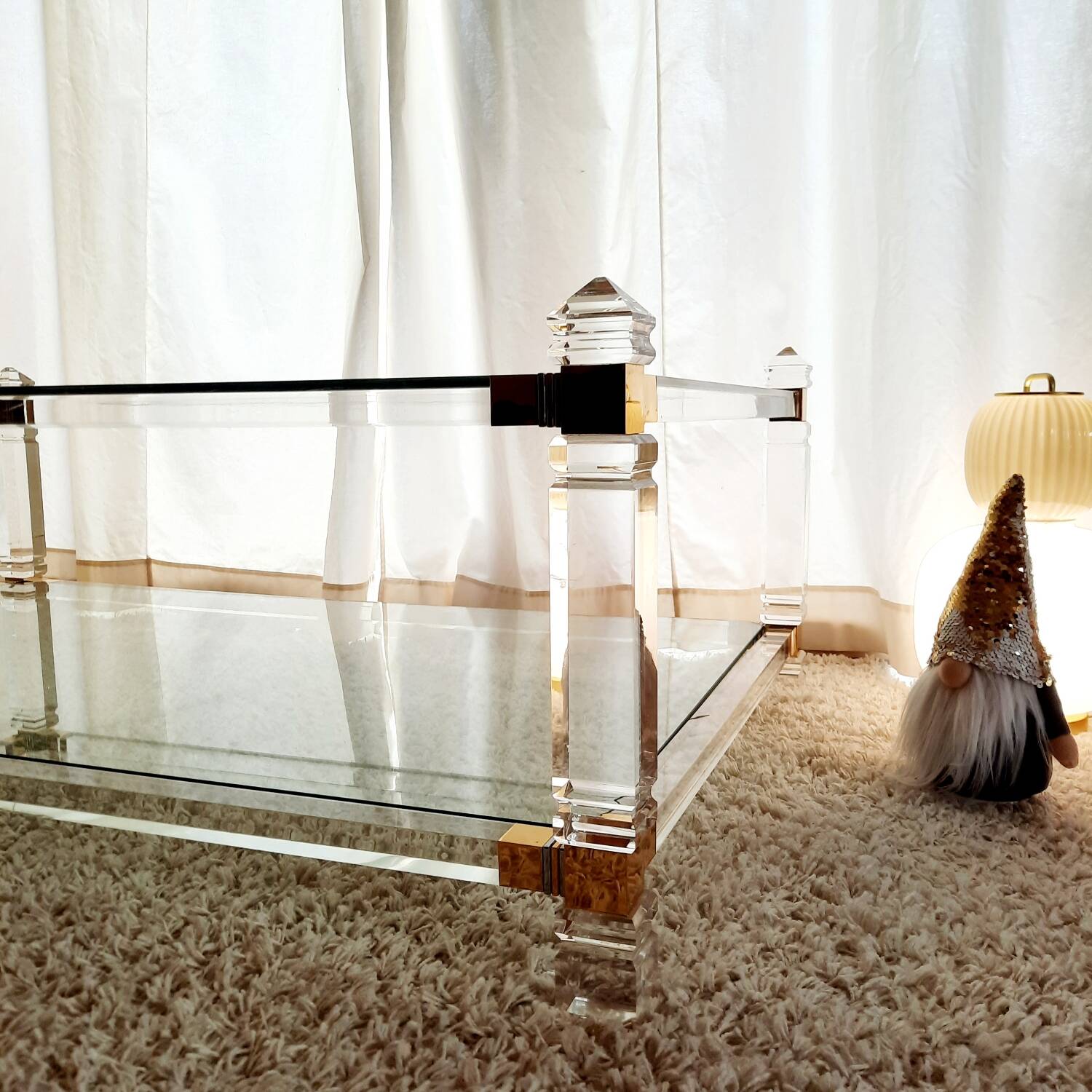 Coffee table in Altuglass "Romeo" 70s/80s