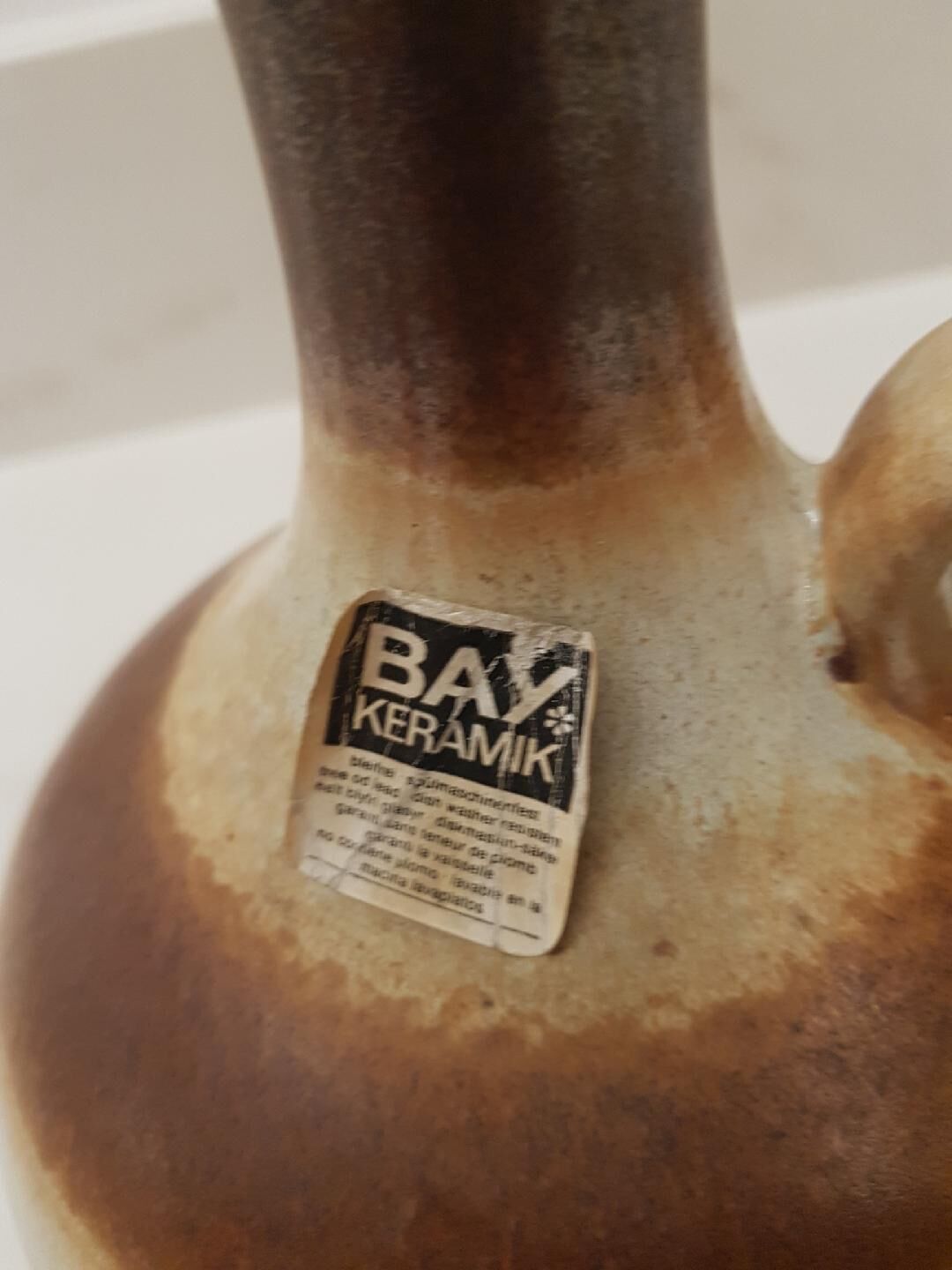 Vintage beige ceramic vase