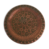 Artisanal oriental copper tray