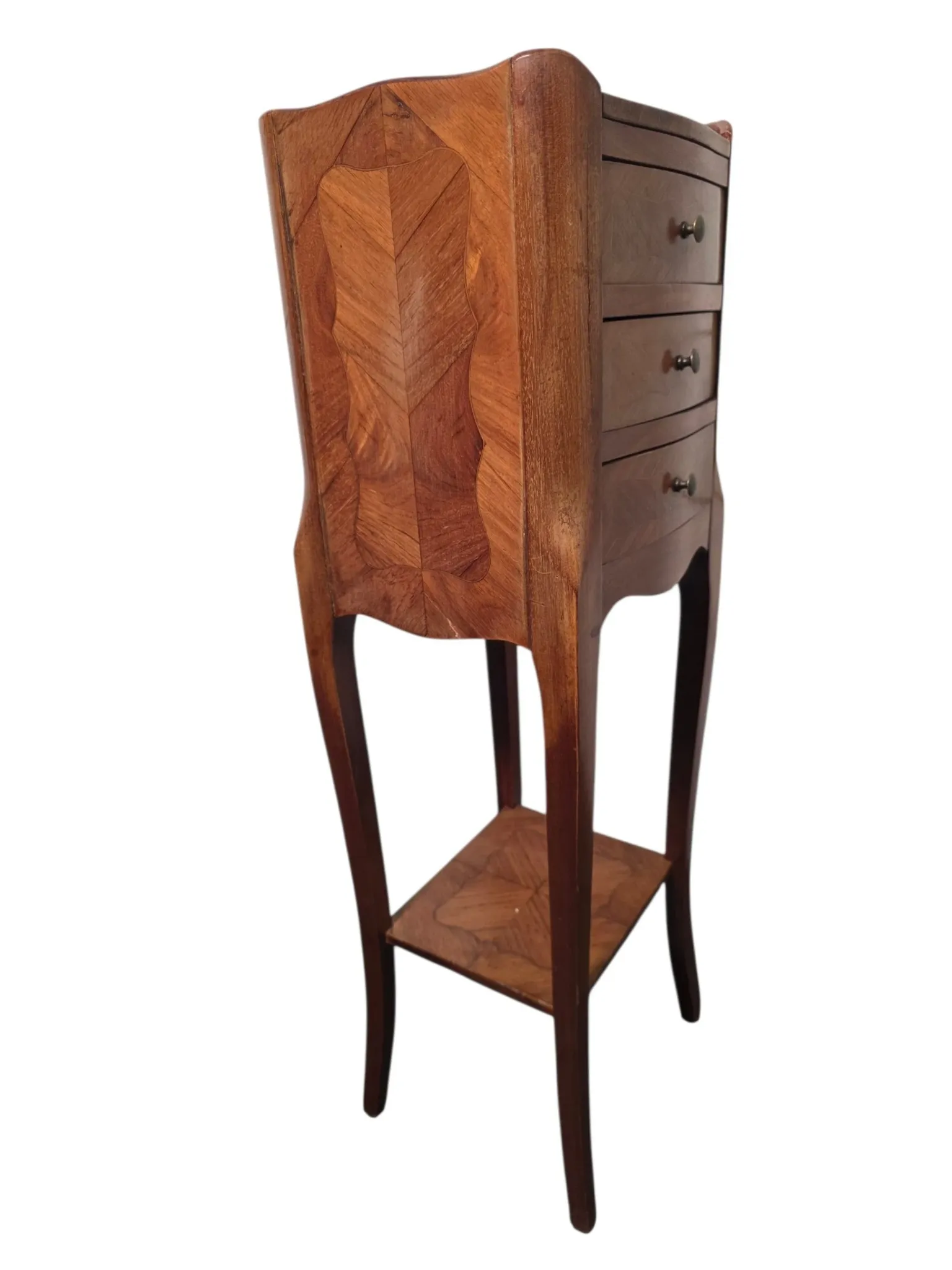 Louis XV style bedside table in marquetry