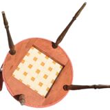 Pink gondola armchair in the style of Helmut.