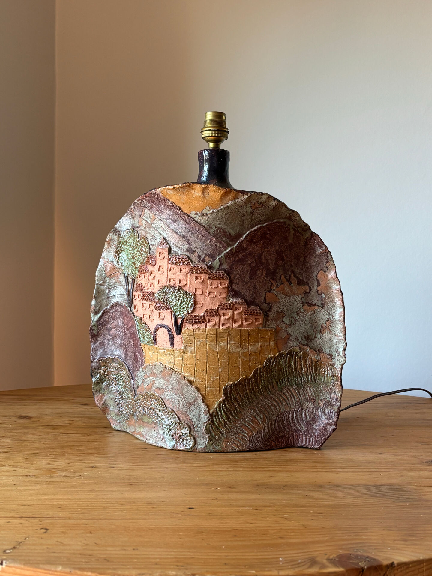 Terracotta lamp - 1970s