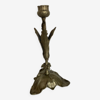 Art Nouveau brass candle holder