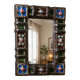Polychrome ceramic mirror with cabochons — Jules Guérin
