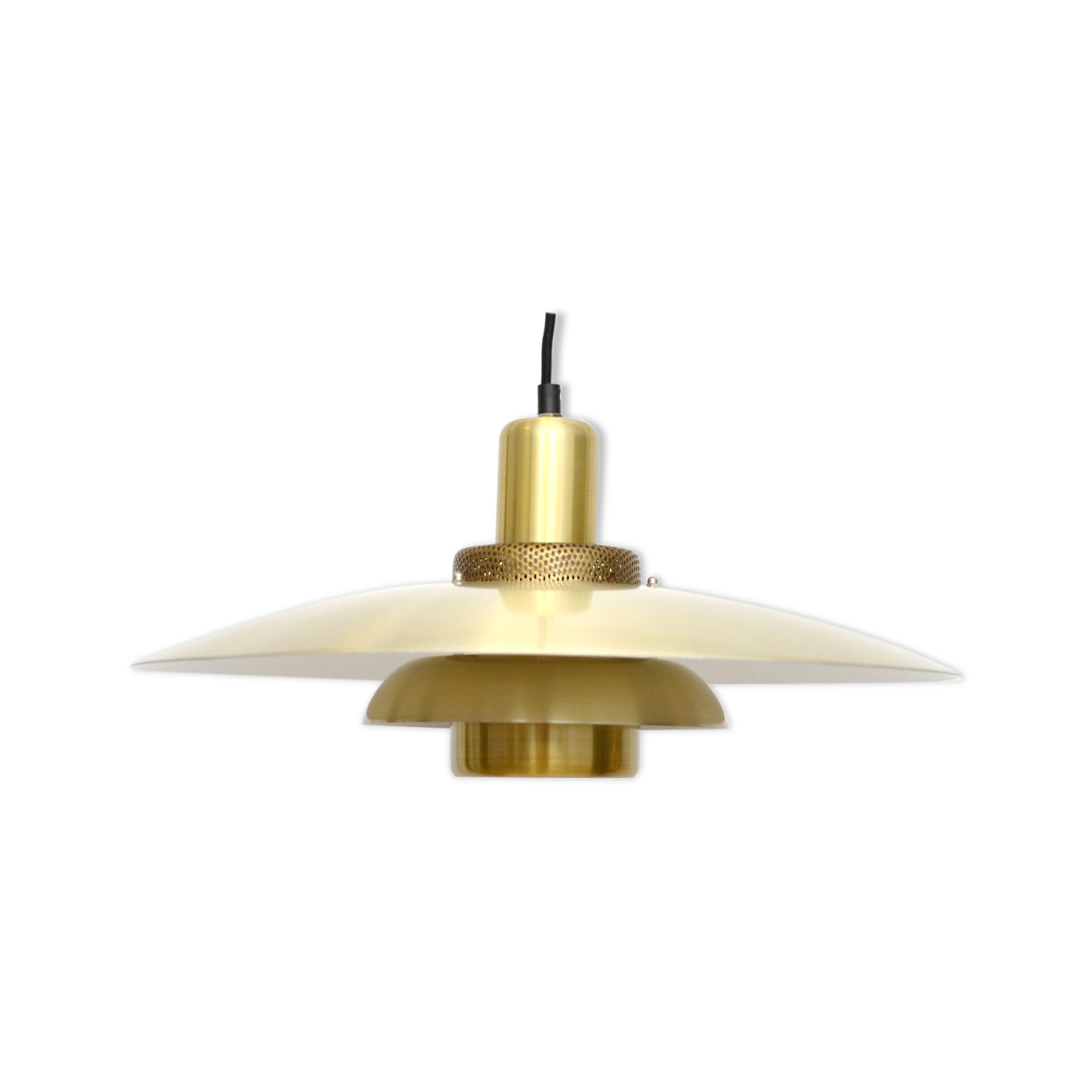 Vintage Lysaker Lamp In Golden Brass, Danish 1970s