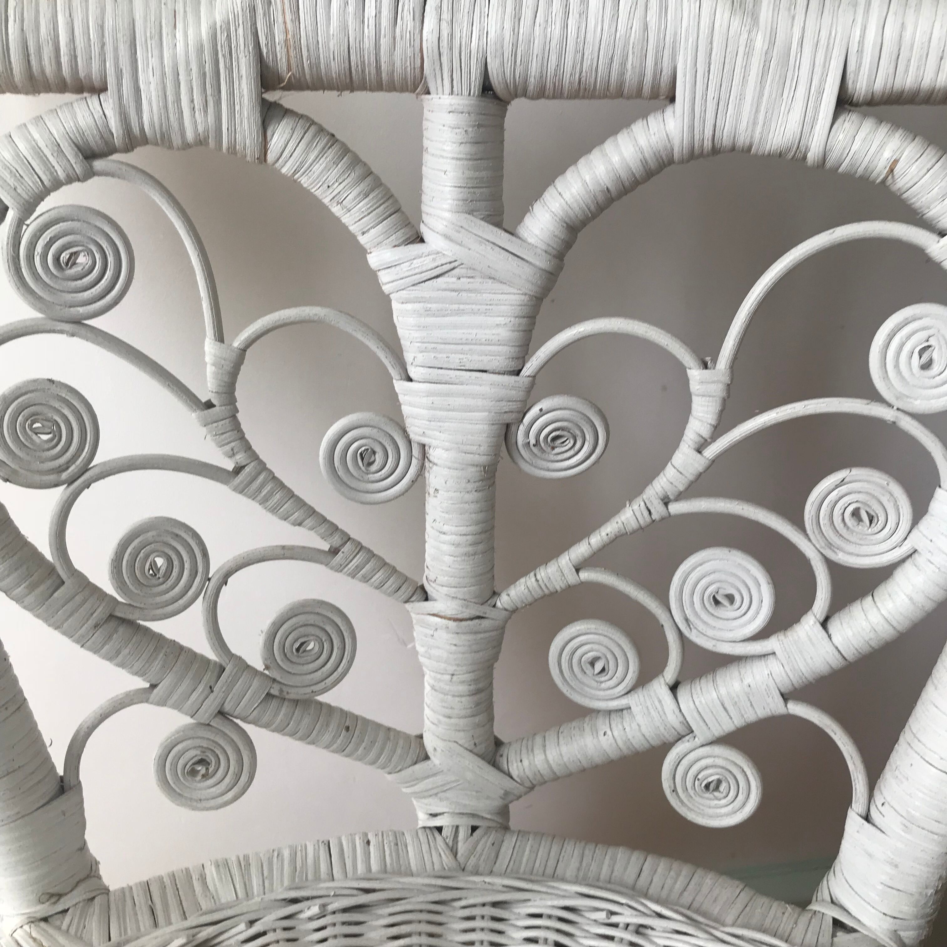 White peacock rattan chair