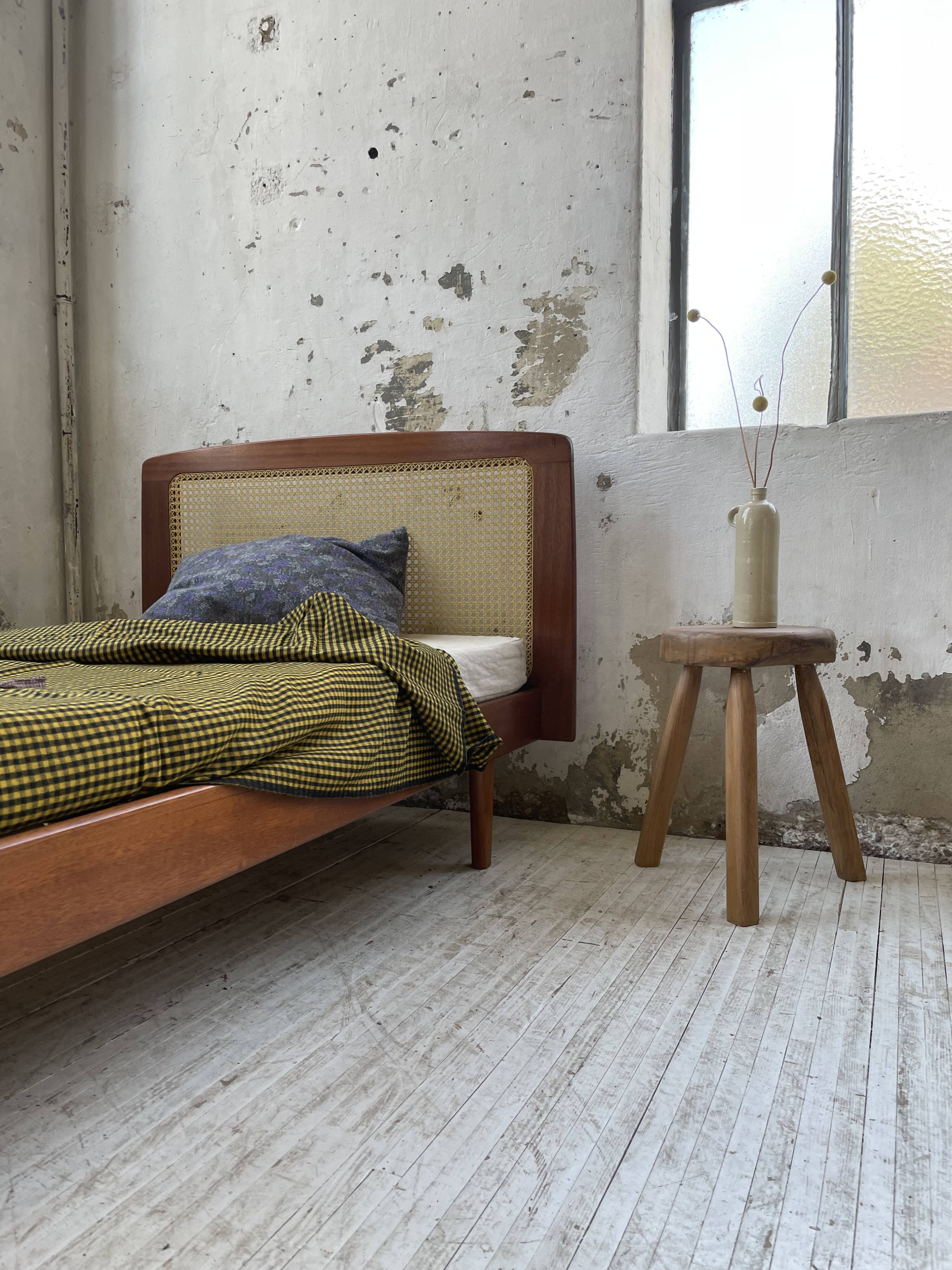 Lit Roset SNA teck et cannage 1 place