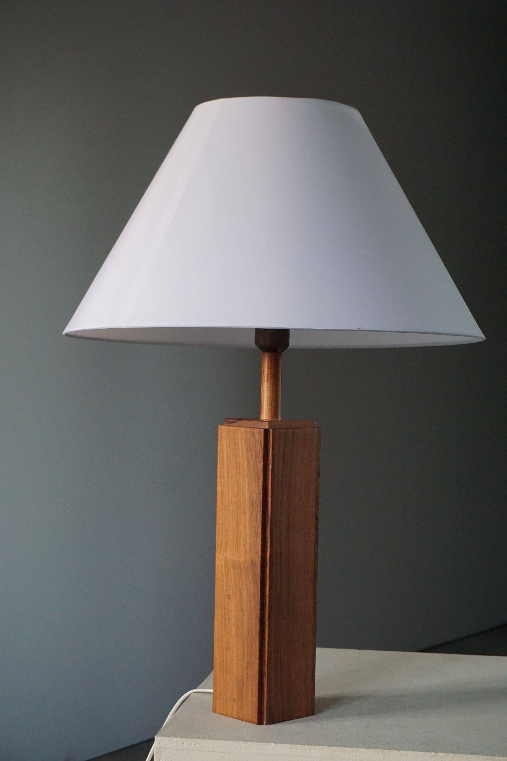 Modern Scandinavian table lamp in rosewood, 1960s