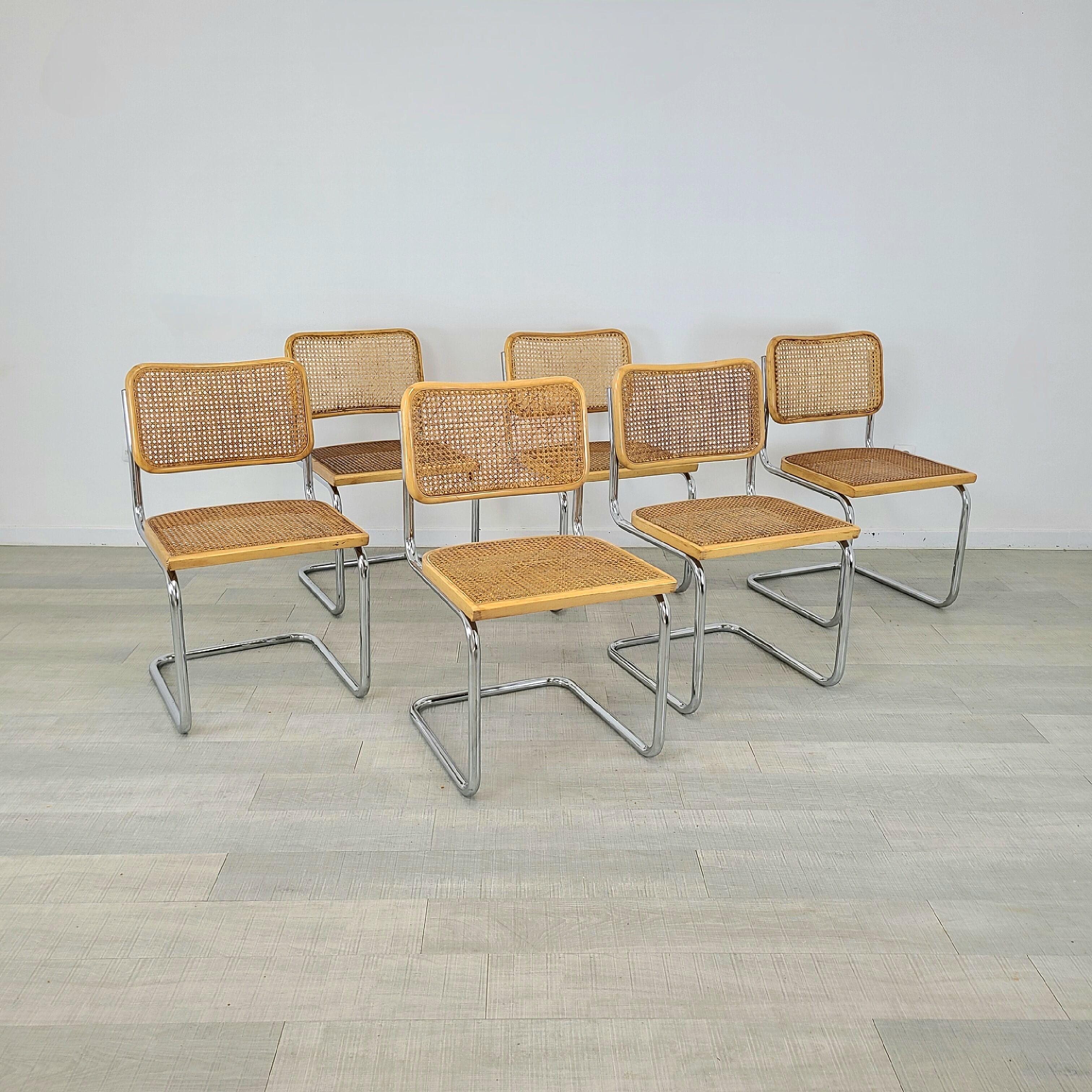 Chaises Cesca B32 design Marcel Breuer vintage