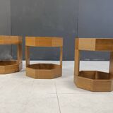 Set of mid century octogonal wooden Italian nesting tables, 1960s