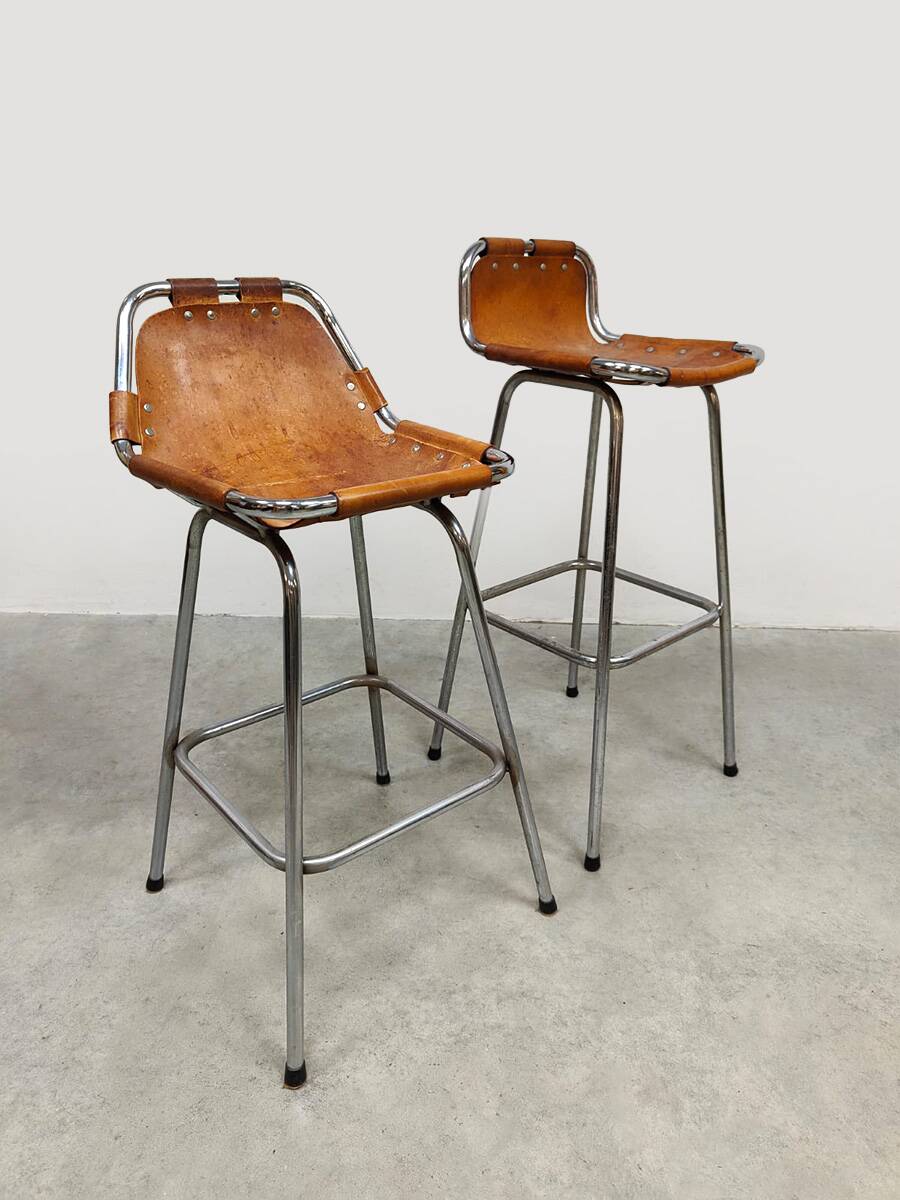Tabourets de bar au design vintage 'Les Arcs' Charlotte Perriand