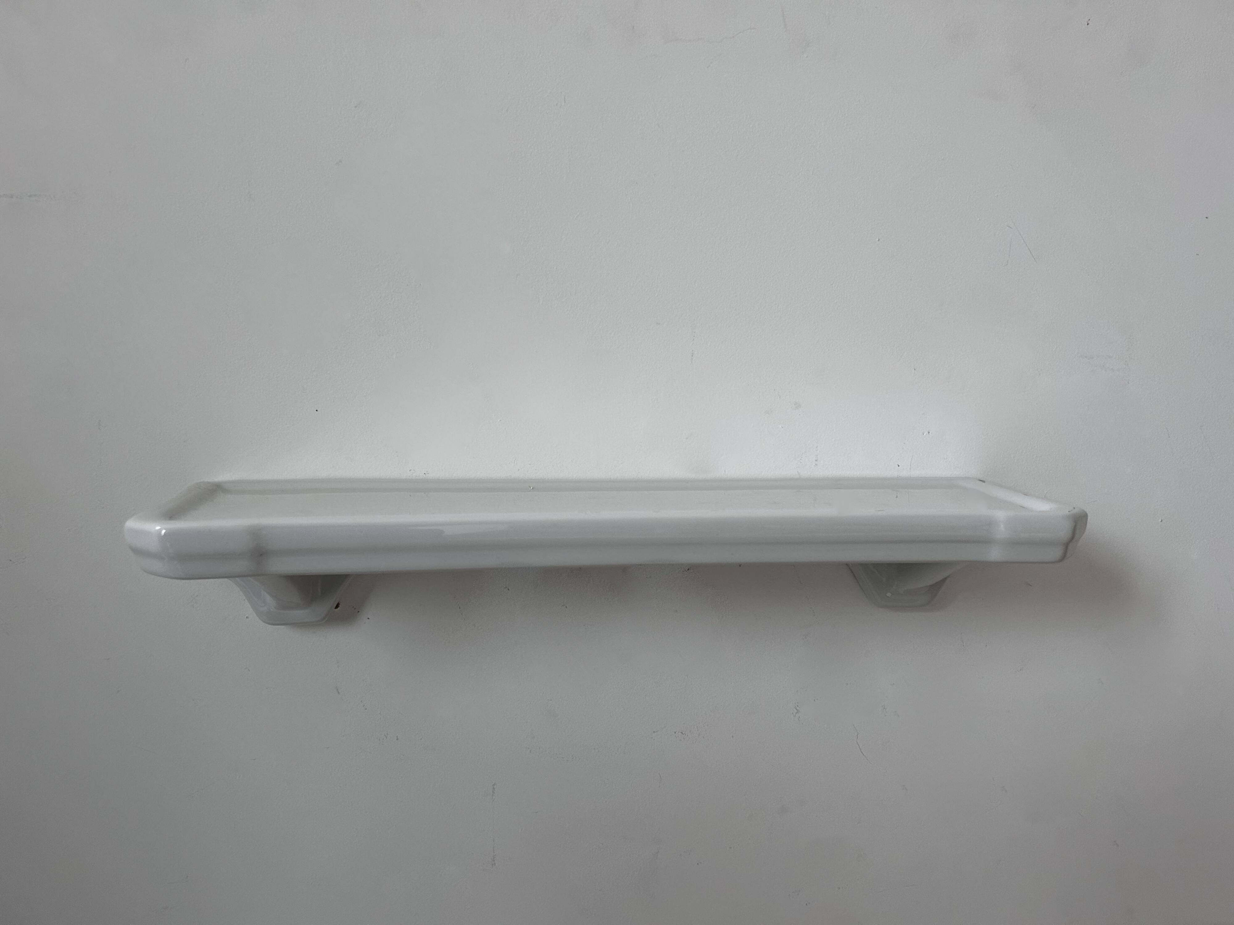 Vintage porcelain shelf, white, France 1930