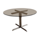 Smoked glass round dining table