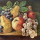 Antique oil painting on canvas "Still Life with Fruit" signed O. Leblond 1922