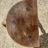 Vintage 1950s half-moon tripod stool